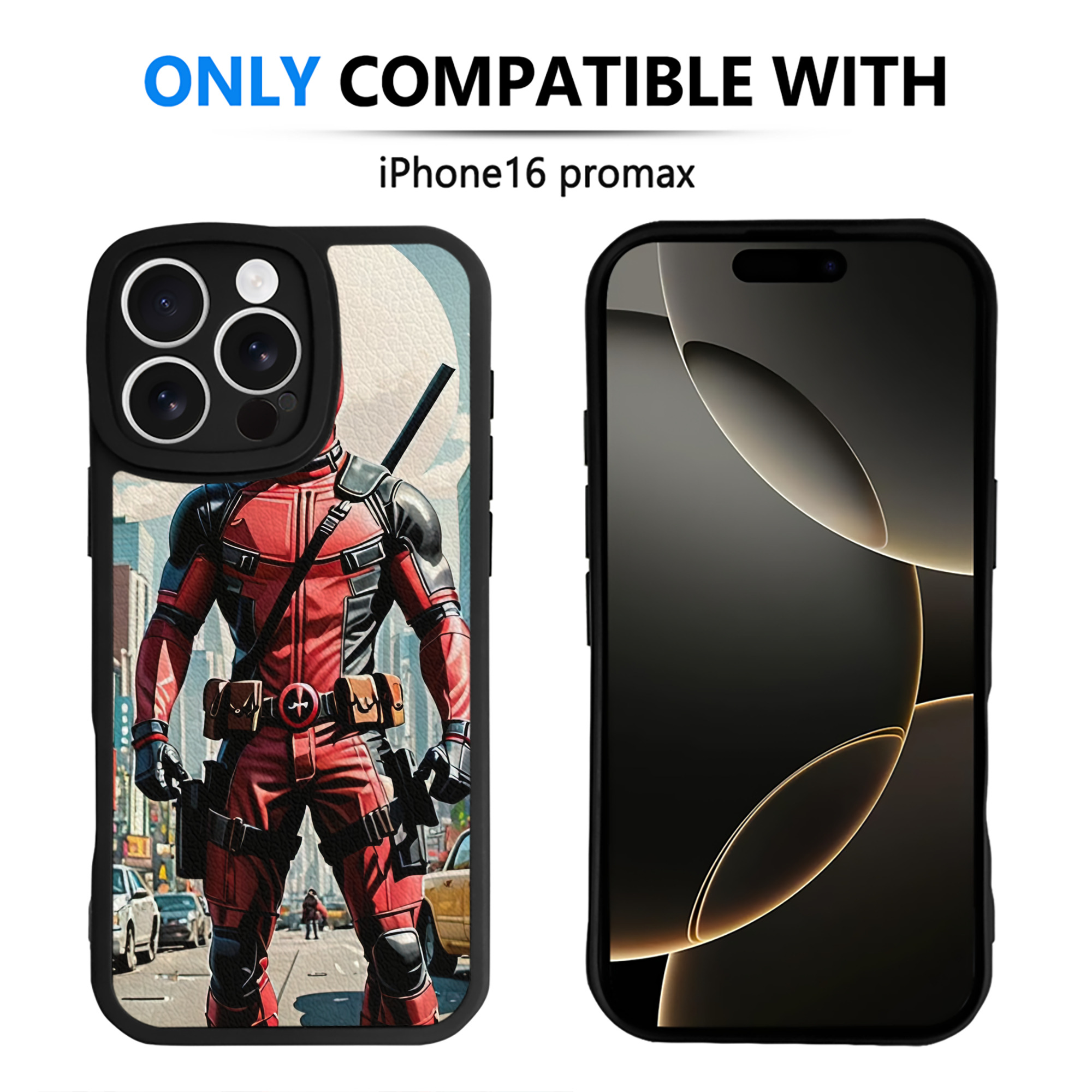 （画像用） Deadpool デッドプール 【iPhone 16シリーズ対応】シリコンスマホケース（レザー調） 材質：シリコン